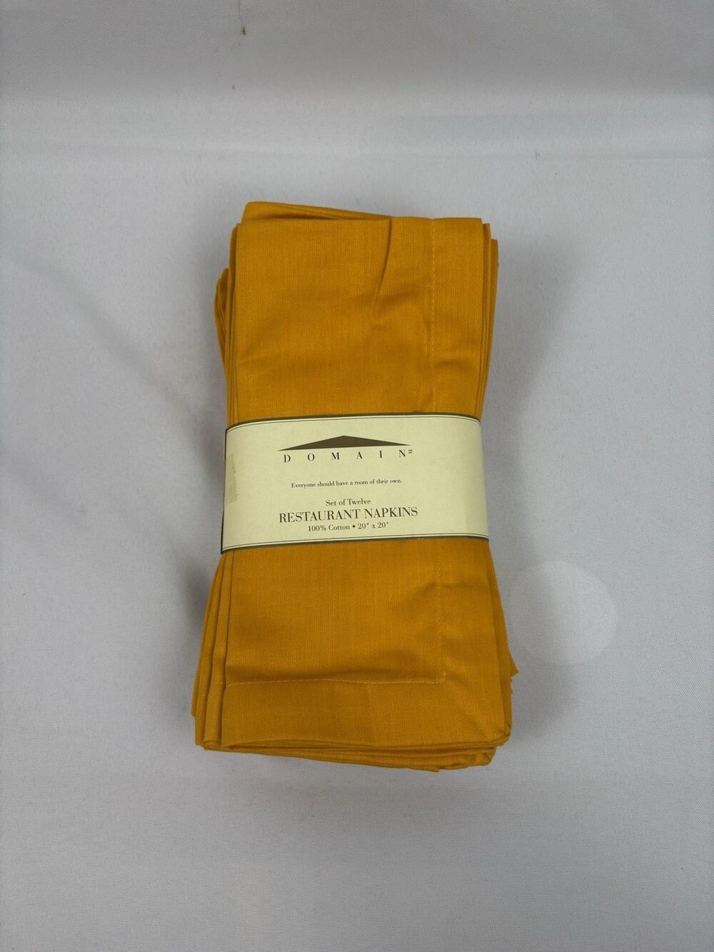 Set of 12 Domain Mustard Color Napkins 20X20 100% Cotton